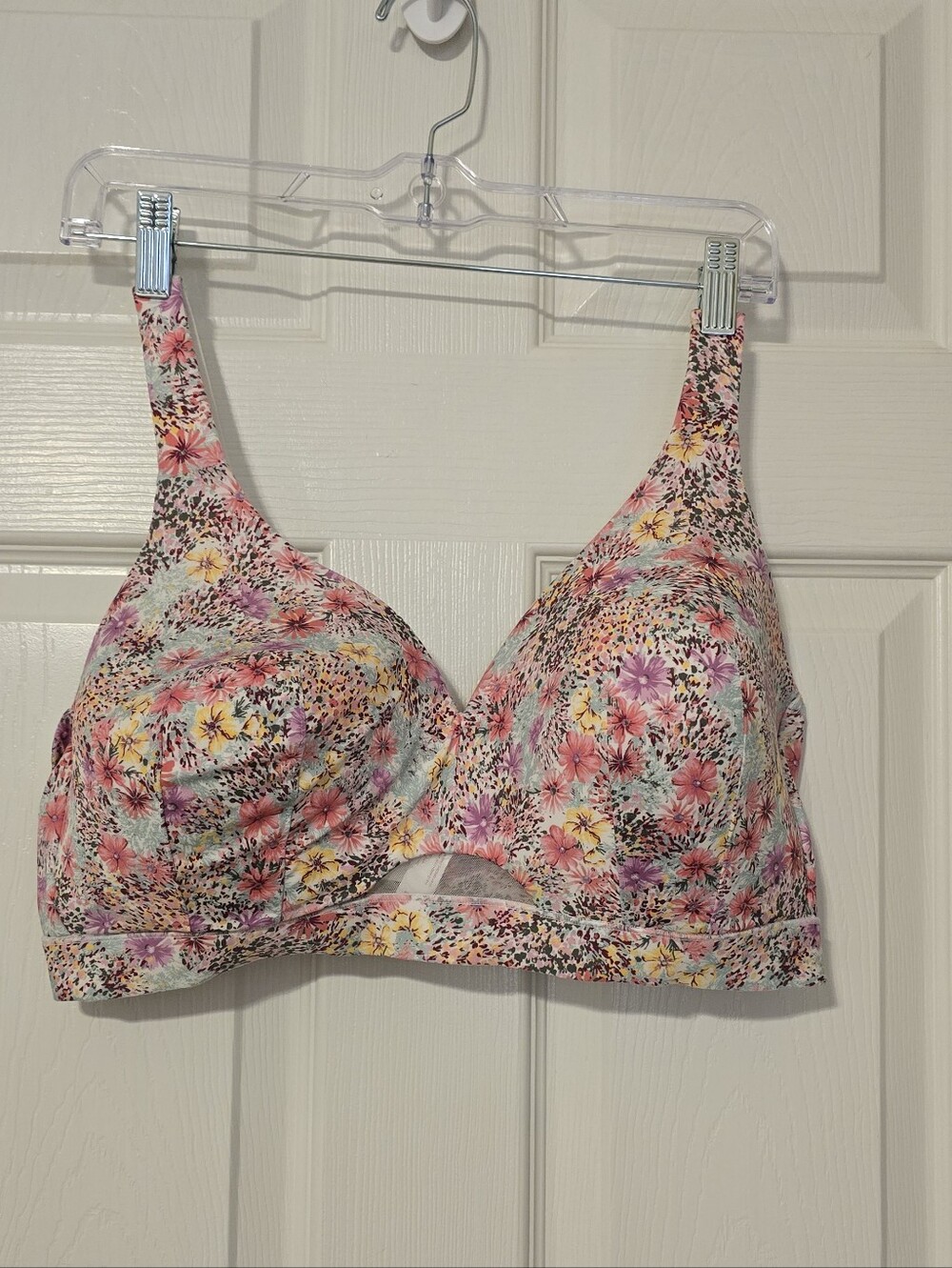 Cacique Floral Wireless Bra - Pink Yellow Multi